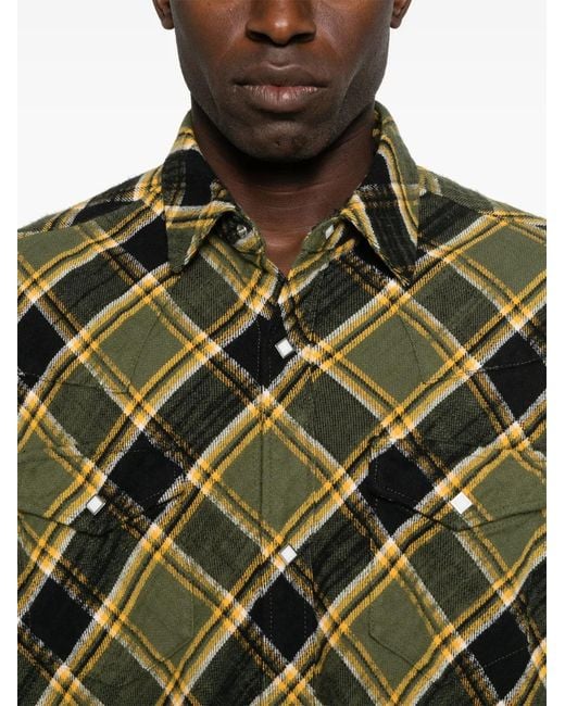 Undercover Green Checked Shirt for men