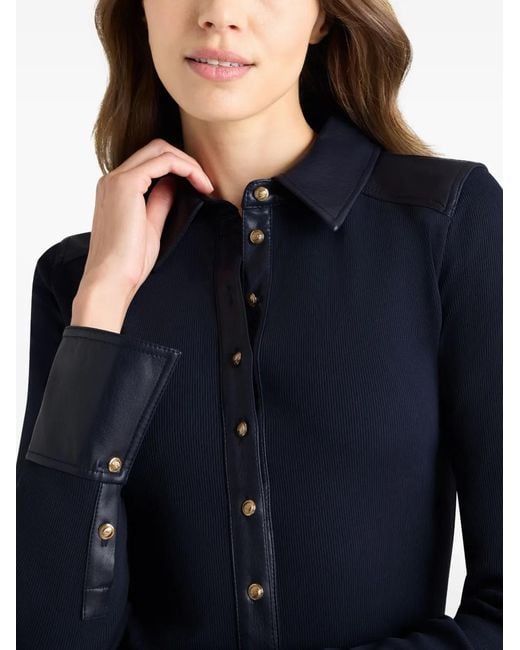 Cinq À Sept Blue Magali Collared Buttoned Top