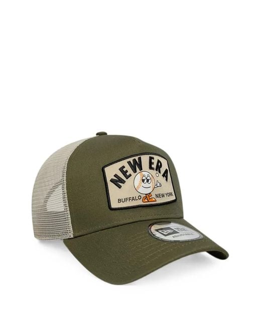 KTZ Green Summer Patch 9Forty A-Frame Logo-Patch Mesh-Panel Trucker Hat for men