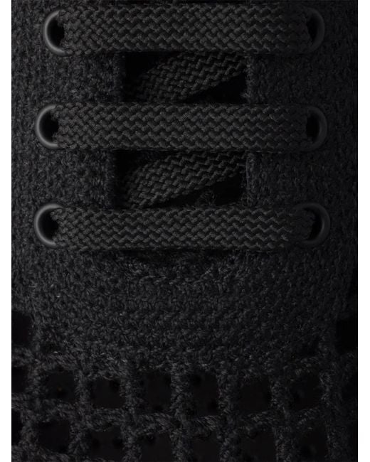 Prada Black Cotton Crochet Collapse Sneakers