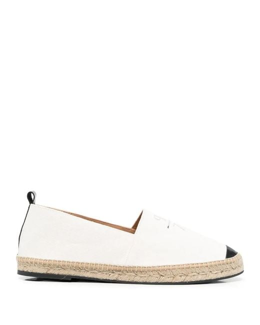 Philipp Plein White Logo-Print Leather-Trim Espadrilles for men
