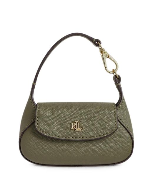 Ralph Lauren Green Schylar Logo-Plaque Bag Charm