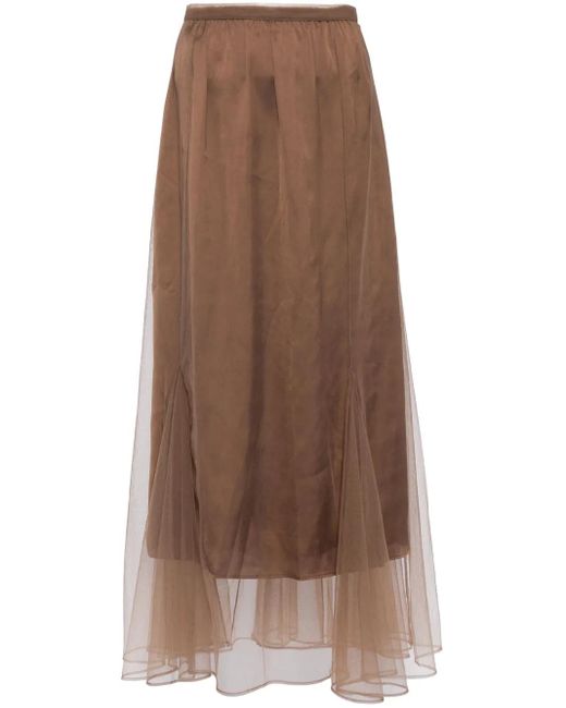 JNBY Brown Tulle Maxi Skirt