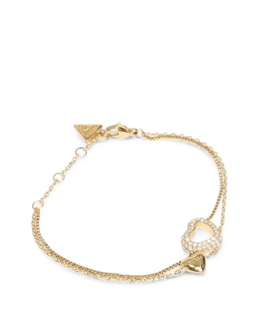 Guess Metallic Crystal-Embellished Heart Bracelet