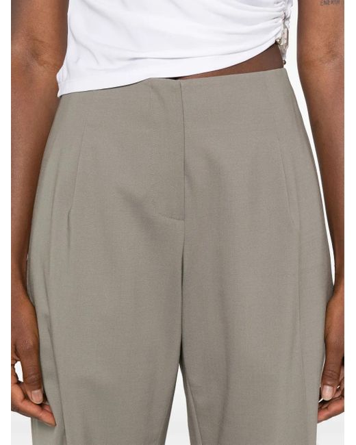 Christopher Esber Gray Pleated-Front Trousers