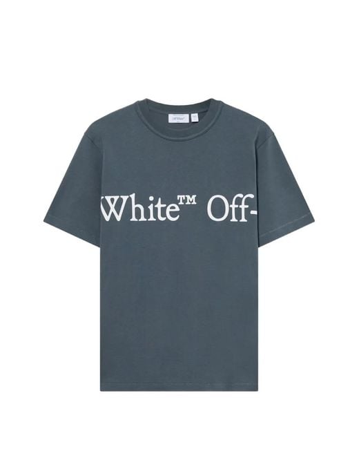 Off-White c/o Virgil Abloh Blue Bookish Scarf Short Sleeve T-Shirt for men