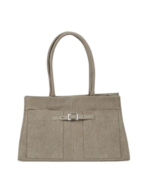 GIMAGUAS Natural Annamaria Buckle-Detail Shoulder Bag