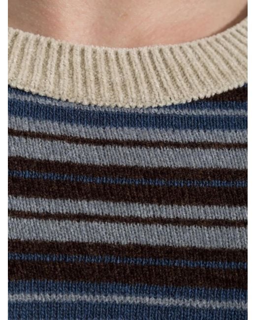 Maison Margiela Blue Striped Short-Sleeve T-Shirt for men