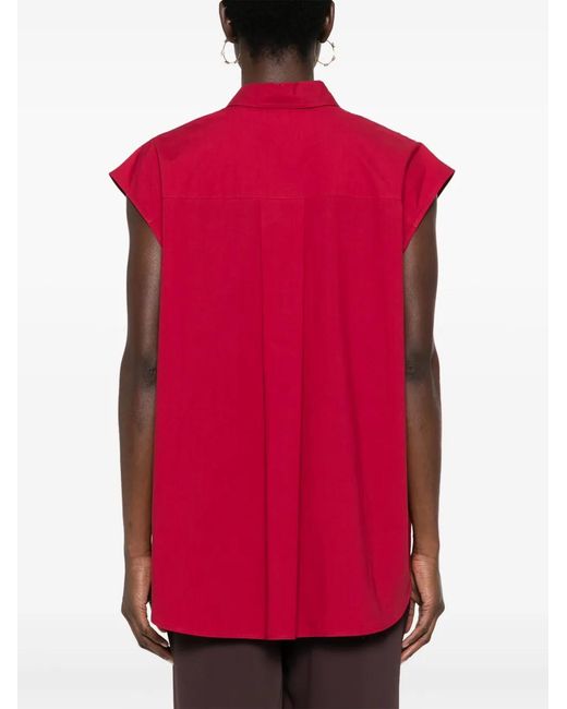 P.A.R.O.S.H. Red Broderie-Anglaise Cotton Shirt