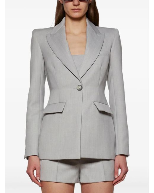 Alex Perry Gray Wool-Blend Blazer