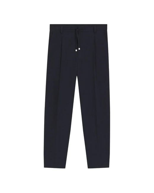 HUGO Blue Drawstring Pleated Trousers for men