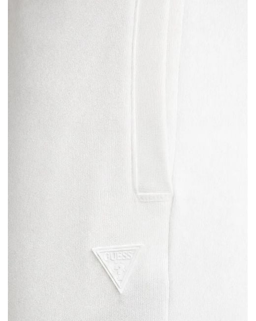 Guess White Logo-Patch Drawstring Track Pants for men