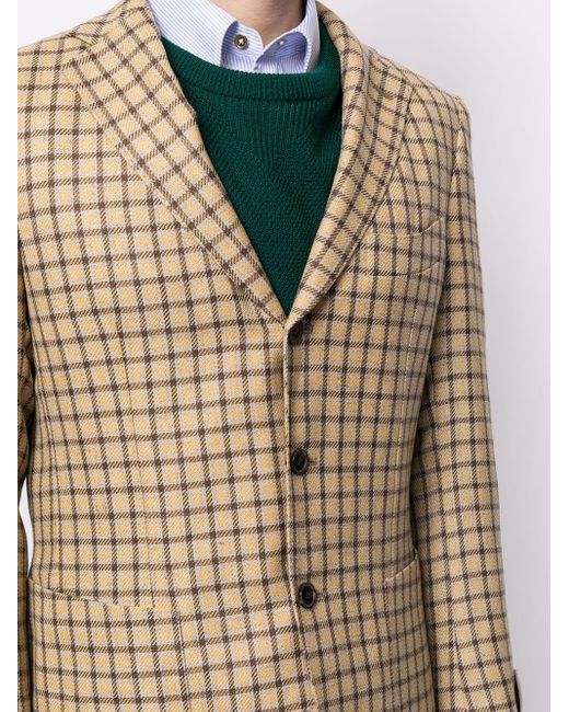 Man On The Boon ウール チェック ジャケット カラー イエロー メンズ Lyst