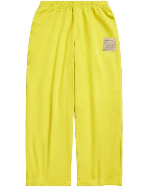 Balenciaga Yellow Loose Fit Cotton Trousers