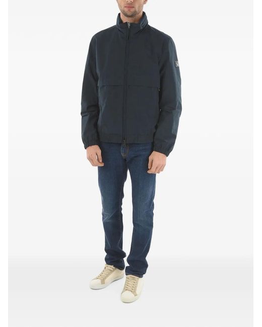 Woolrich Gray Logo-Patch Zip-Up Jacket for men