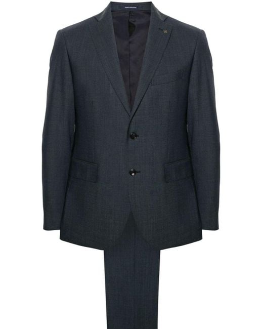 Tagliatore Blue Notch-lapels Single-breasted Suit for men