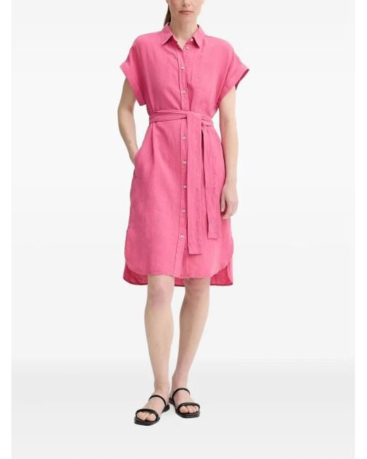 Marc O' Polo Pink Belted Shirt Dress