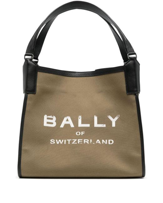 Bally Black Logo-print Canvas Shoulder Bag for men