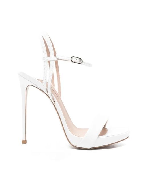 Le Silla White Gwen Heeled Sandals