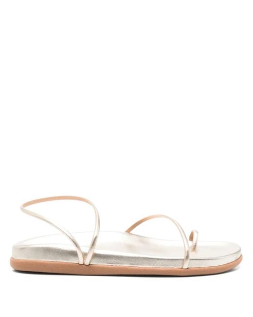 Ancient Greek Sandals White Kansiz Footbed Sandals