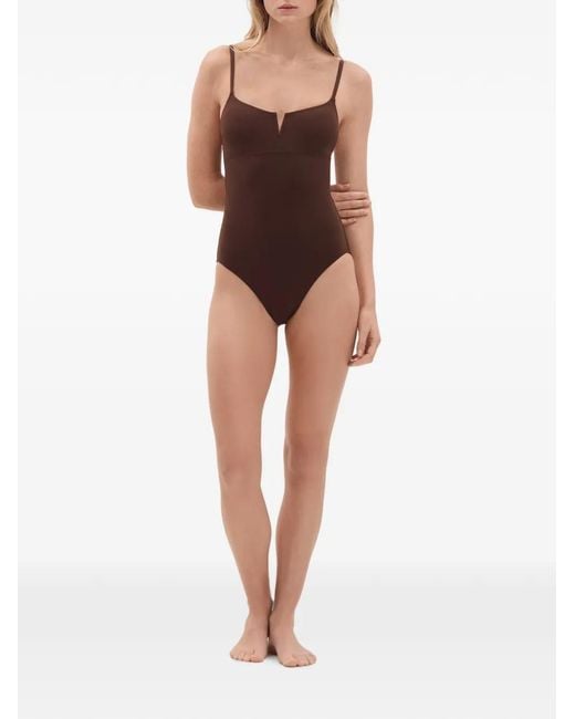 Eres Brown Intense V-Neck Swimsuit
