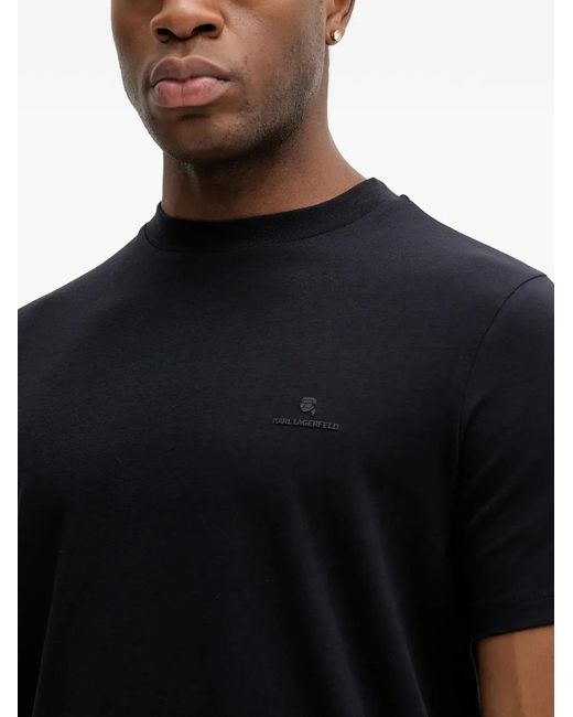 Karl Lagerfeld Blue Logo-Print T-Shirt for men