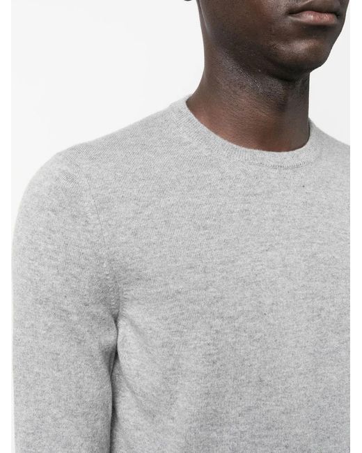 Drumohr Gray Crew-Neck Cashmere Jumper for men
