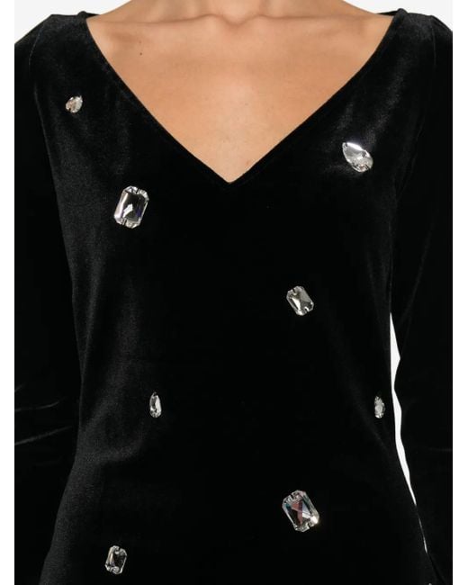Abito Con Scollo A V E Cristalli di David Koma in Black