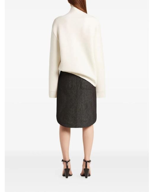 Courreges White High-Neck Zip-Detail Sweater