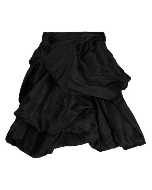Aje. Black Daybreak Asymmetric Cotton Miniskirt