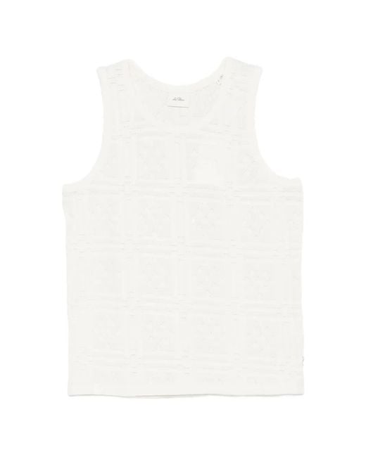 Les Deux White Pointelle Tank Top for men