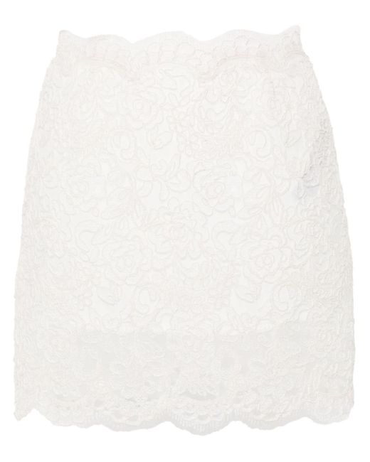 Ermanno Scervino White Corded-lace Mini Skirt