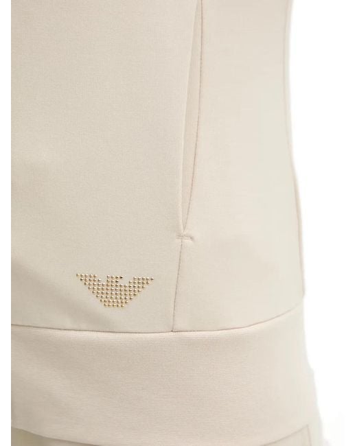 EA7 White Logo-Detail Zip-Up Sweatshirt