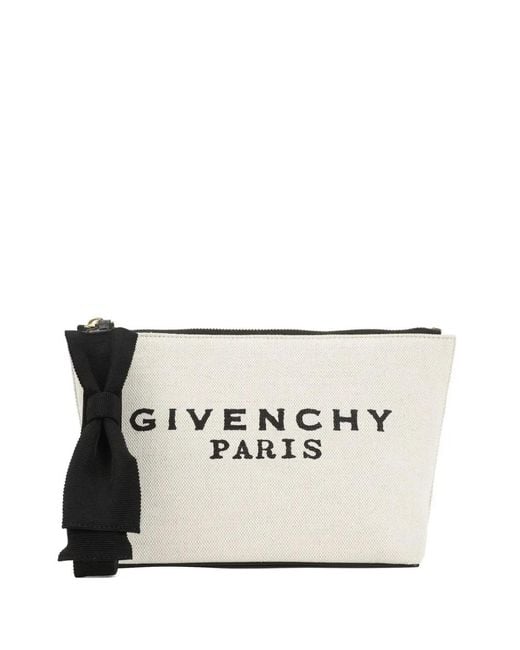 Cartera Con Logo Estampado Givenchy de color White