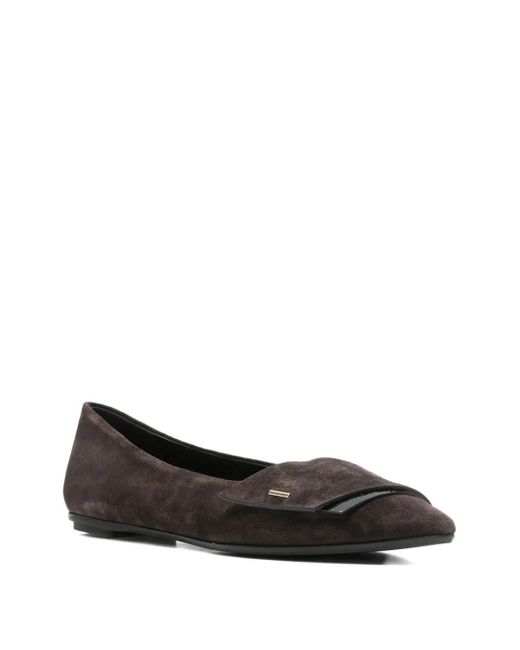 Roberto Del Carlo Black Pointed-Toe Bal Flat