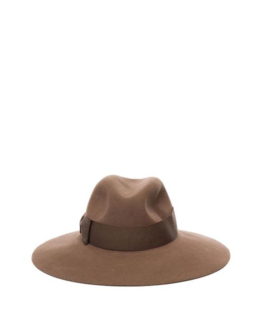 Cappello A Tesa Larga di Borsalino in Brown