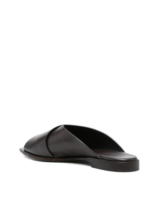 DONNARì Black Crossover Leather Sandals