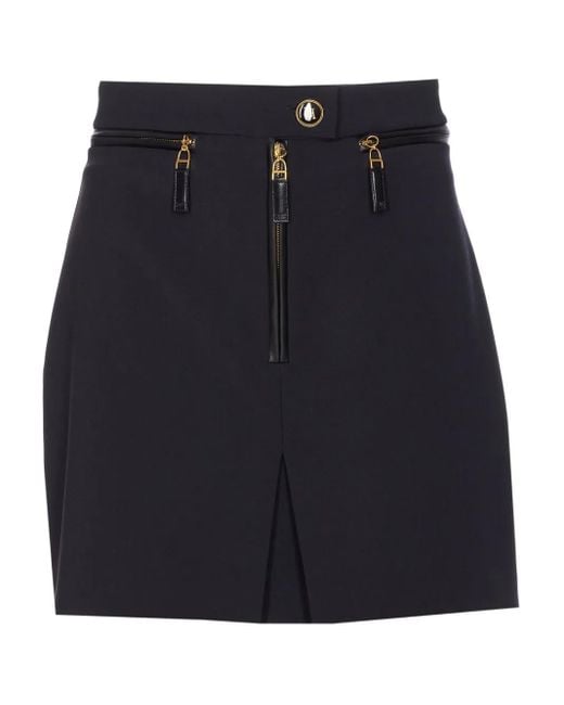 Jupe Droite À Détail De Zip Elisabetta Franchi en coloris Blue
