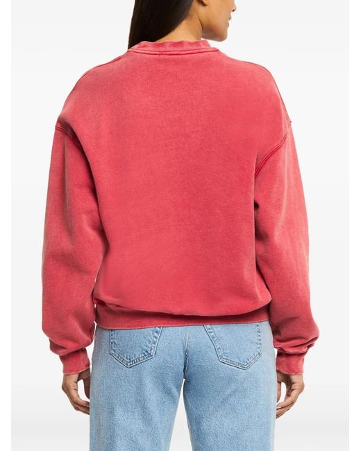 Cinq À Sept Red Logo-Print Washed Sweater