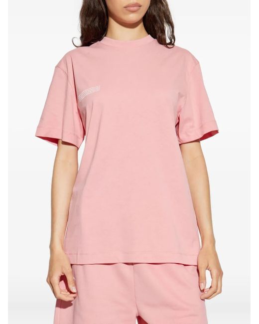 PANGAIA Pink Text-Print T-Shirt