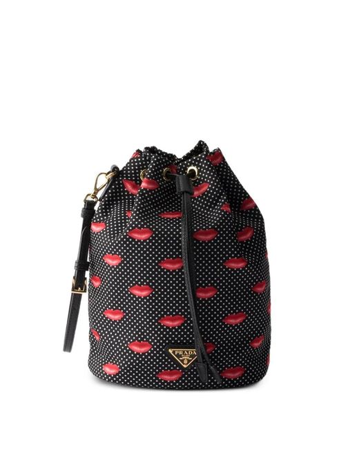 Prada Black Re-Nylon Polka-Dot Pouch