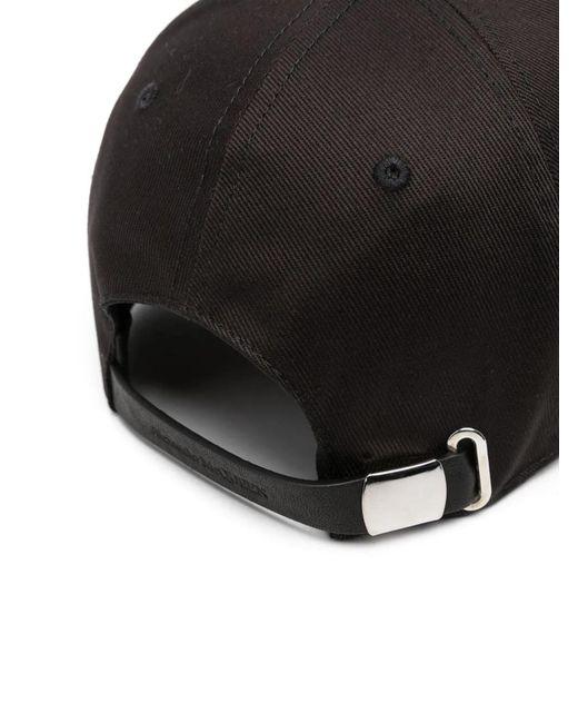 McQueen Black Logo-Embroidered Cap for men