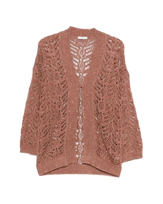 Panicale Brown V-Neck Cardigan