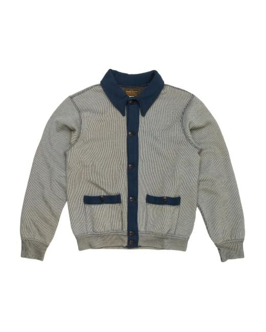 RRL Gray Collared Cardigan for men