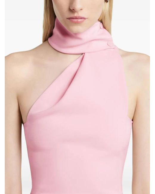 Courreges Pink High-Neck Asymmetric Dress