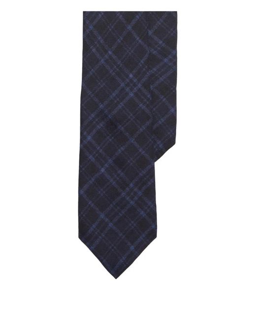 Ralph Lauren Blue Plaid Silk Tie for men