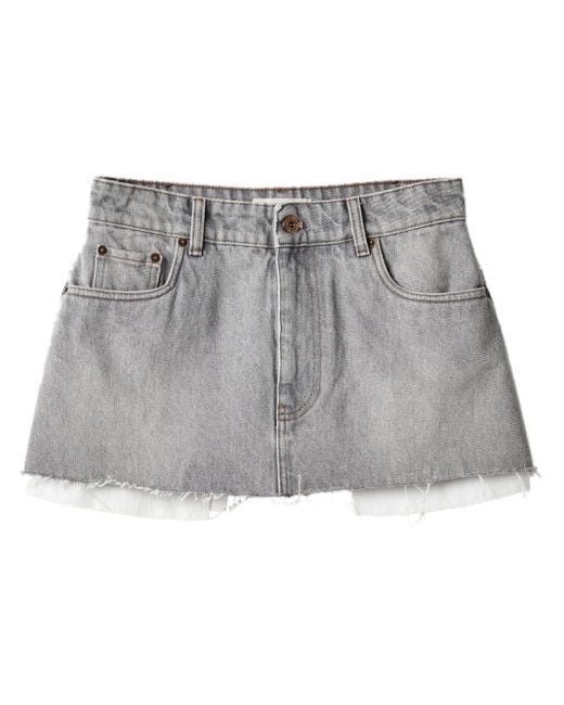 Miu Miu Gray Mini Denim Skirt