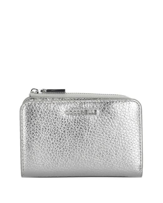 Coccinelle Gray Metallic Zip Wallet