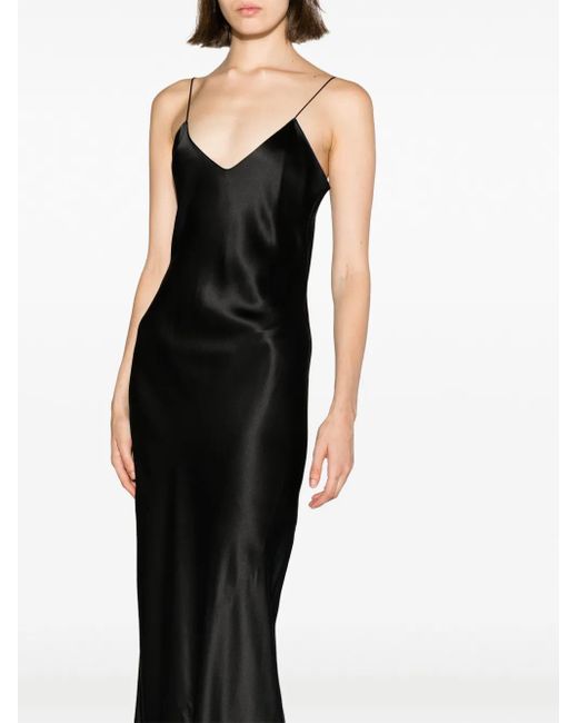 Nili Lotan Black Cami Silk-Satin Gown