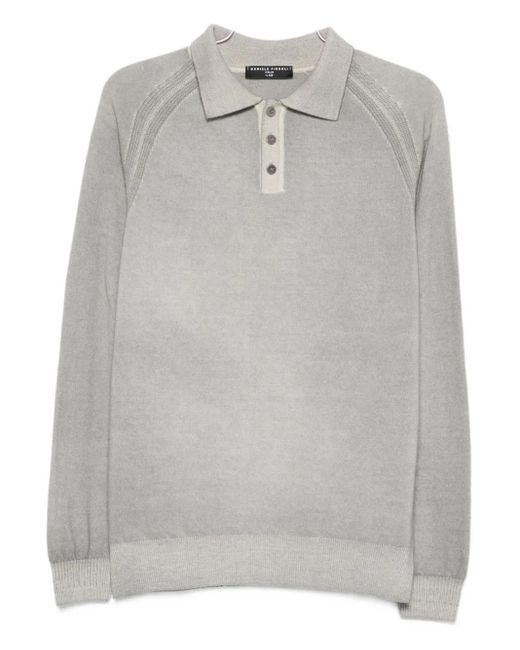 Polo Con Inserti A Coste di Daniele Fiesoli in Gray da Uomo